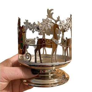 Bath and Body Works Christmas Reindeer 3-Wick Candle Pedestal NWT